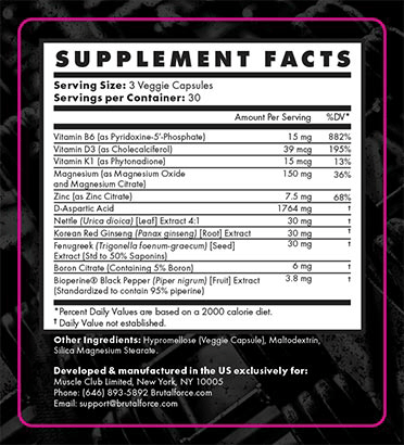 BrutalForce OstaBulk Ingredients